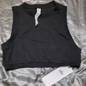 NWT ALO Yoga Black Mesh All-Star Bra Tank